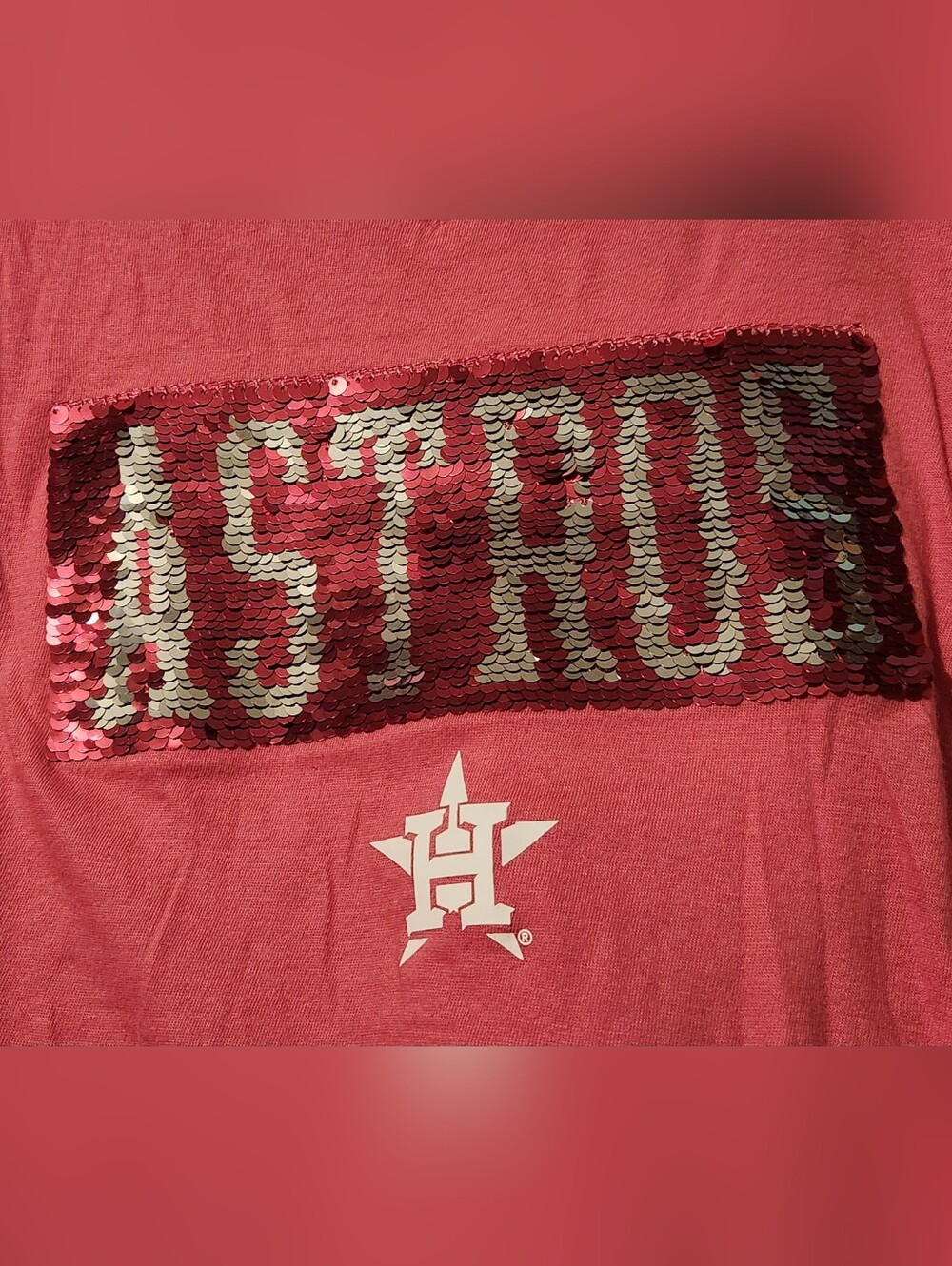 Houston Astros Girls' Pink Sequin & Stripe Tee bundle of 2 shirts size 7/8 - Picture 7 of 8